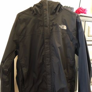 North Face black rain jacket